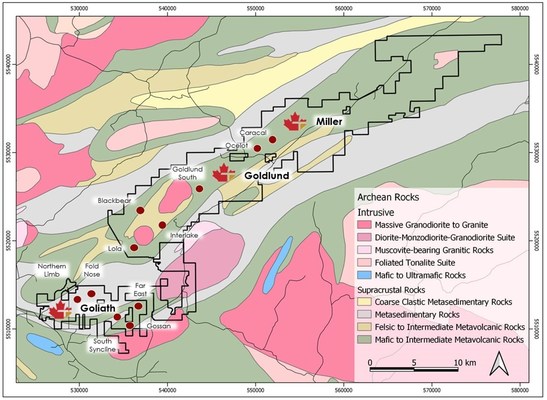 Figure 3:  Goliath Gold Complex Exploration Targets (CNW Group/Treasury Metals Inc.)